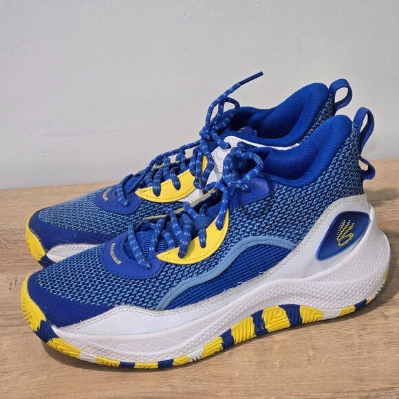 Under Armour Curry 3Z7 Size 7Y Sneakers 3026627 400 Youth EUC Blue basketball - Picture 2 of 9